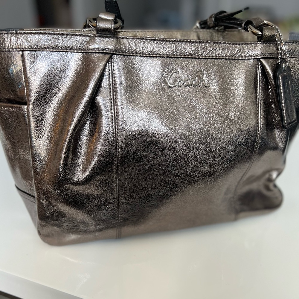Coach Medium Metallic Pewter